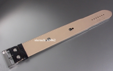 Preview: Eulit * Lederband für Uhren * Universal Unterlageband schmal * schwarz * 18-22 mm