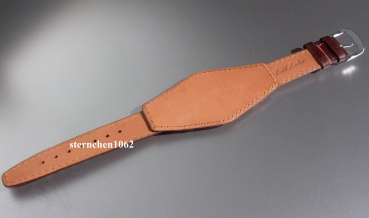 Eulit * Leather watch strap * band with leather underlay * dark brown * 22 mm