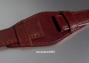 Eulit * Leather watch strap * band with leather underlay * dark brown * 18 mm