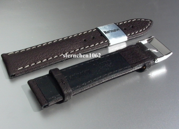 Preview: Barington * Lederband für Uhren * Uhrenarmband * Wasserbüffel * schwarz * 18 mm