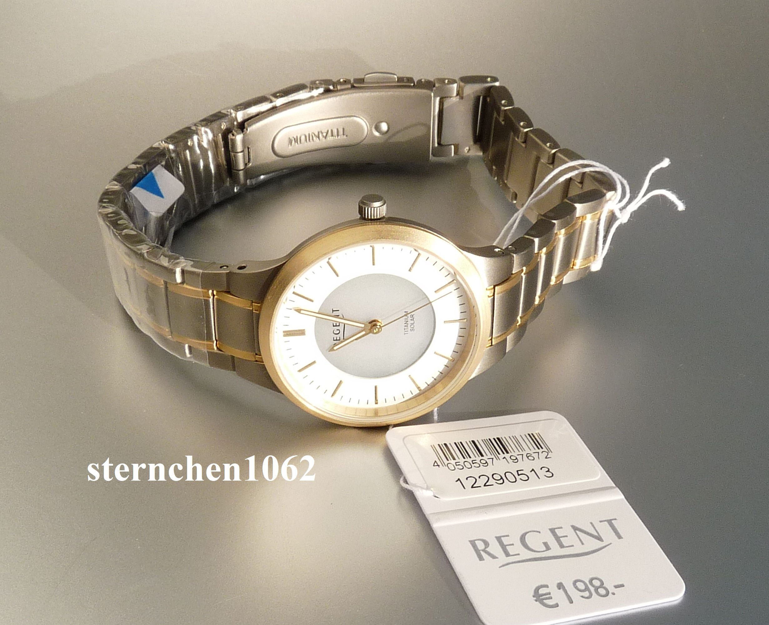 Sternchen 1062 - Regent * Damen-Armbanduhr * Ref. 12290513 BA-713 * Solar *  Titan Bicolor * | Quarzuhren