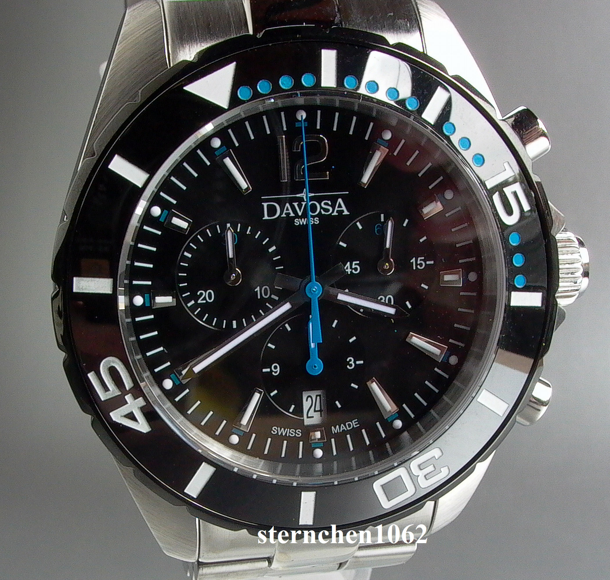 Davosa Nautic Star Chrono 16347365 Orologio Uomo – Quarzo, Cronografo, Lunetta In Ceramica, Vetro Zaffiro, 100m