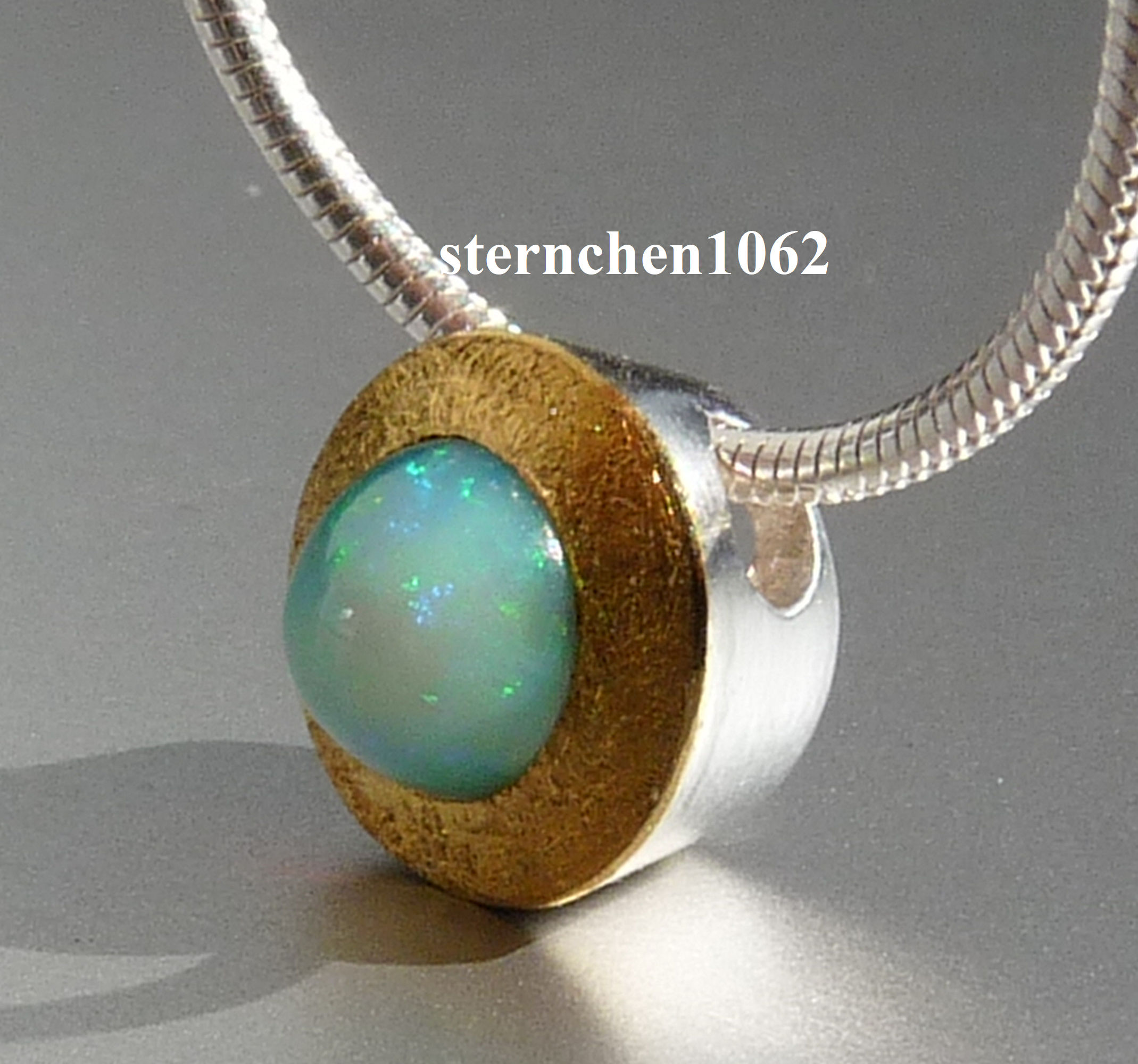 Einzelstück * - * Sternchen 1062 * Halskette Gold ct Opal Anhänger mit 925 24 Silber