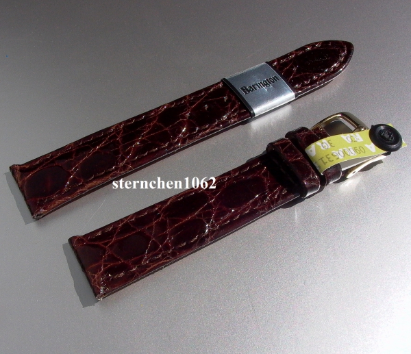 Barington * Leather watch strap * genuine croco * dark brown * 16 mm XL