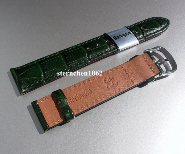 Barington * Lederband für Uhren * Uhrenarmband * Kroko - Print * grün * 16 mm
