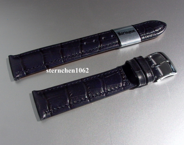 Barington * Leather watch strap * Croco - Optics * blue * 24 mm