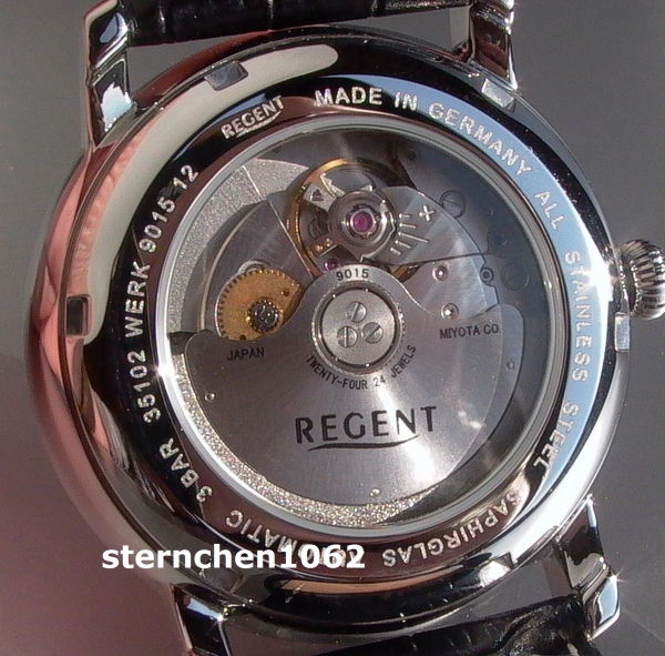 Regent * Stahl Leder * 11050083 * Automatik * Herren-Armbanduhr
