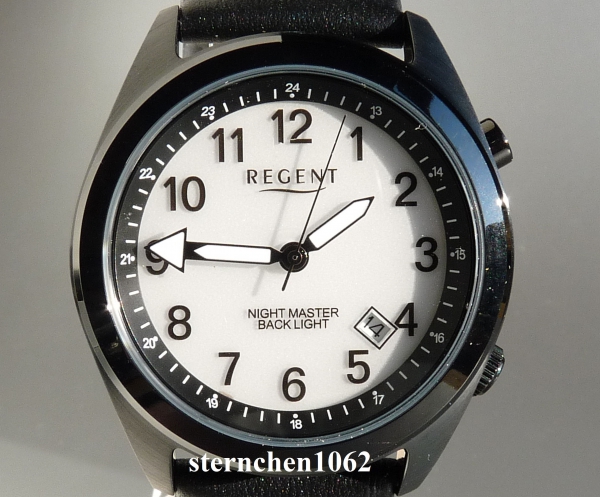 Regent * Men's watch * stainless steel IPB * Leather * 11110931 * BA-773