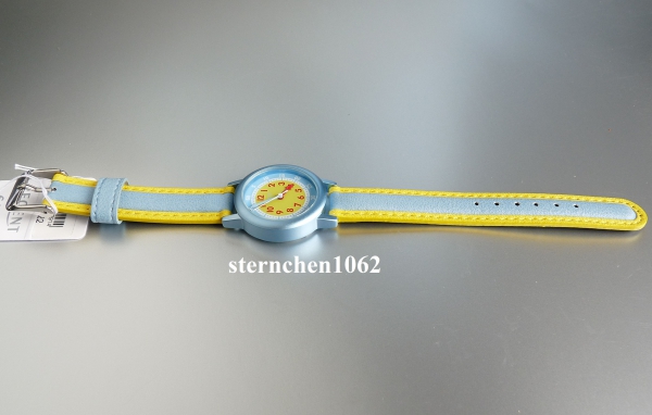 Regent * hellblau/gelb * Kunstlederband * 12400322 * Kinder-Armbanduhr *