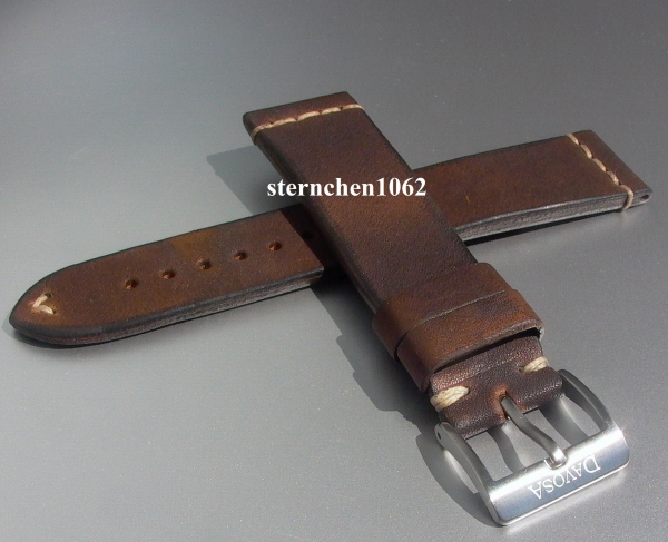 Davosa * Uhrenarmband * Vintage Style Leder * dunkelbraun * 22 mm