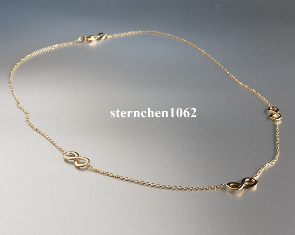 Halskette * Kette mit Anhänger * Unendlichkeit * 585 Gold * 43 cm