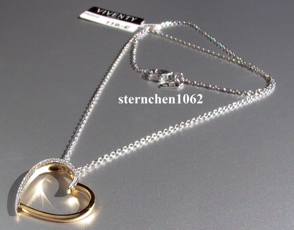 Viventy Necklace with heart Pendant * 925 Silver * gold plated * Zirconia * 780512