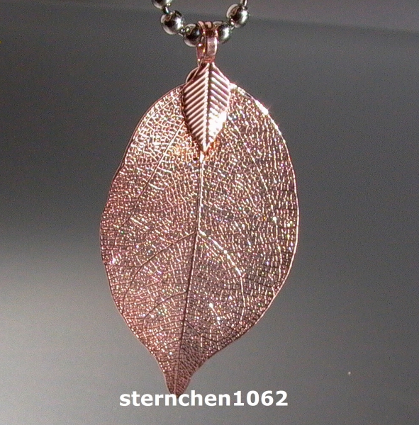 Flower Child Pendant * stainless steel IP rosegold * leaf * Size S