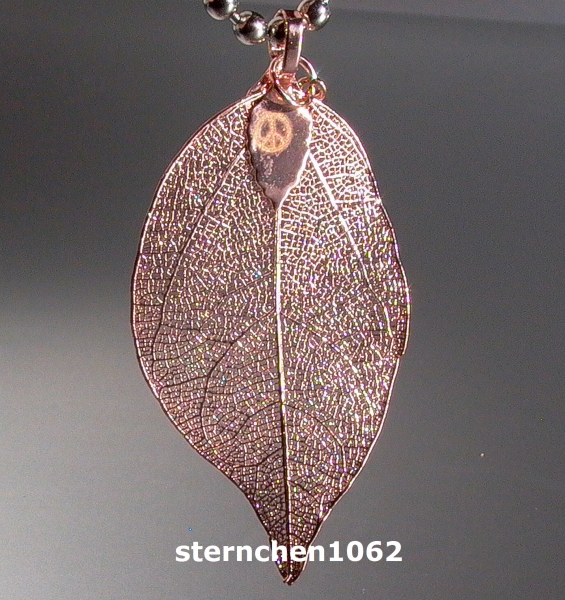 Flower Child Pendant * stainless steel IP rosegold * leaf * Size M