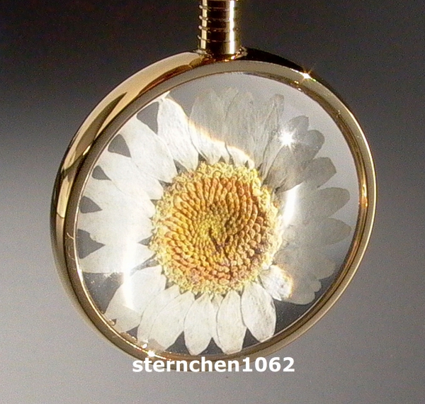 Flower Child Pendant * stainless Steel IP gold * white flower *