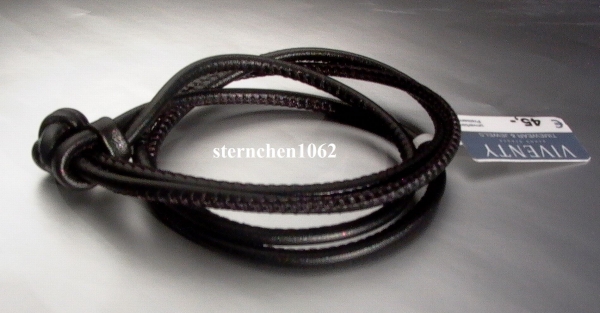 VIVENTY Stars * Leather bracelet * Black 41 cm