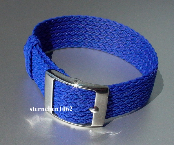 Eulit * Perlon * Durchzugsband Uhrenarmband * Palma * blau * 22 mm