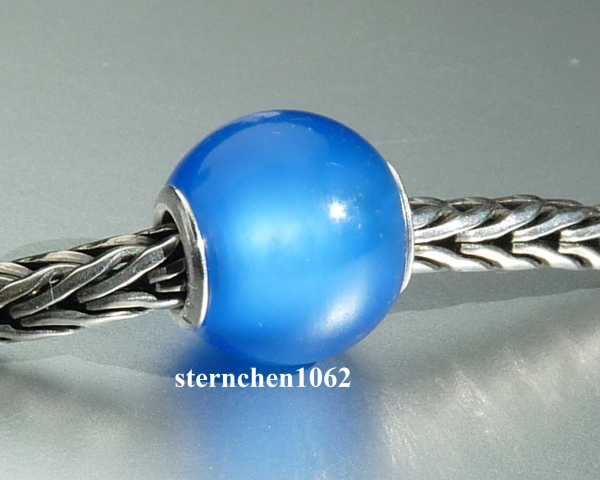 Trollbeads * Runder Blauer Achat * 14