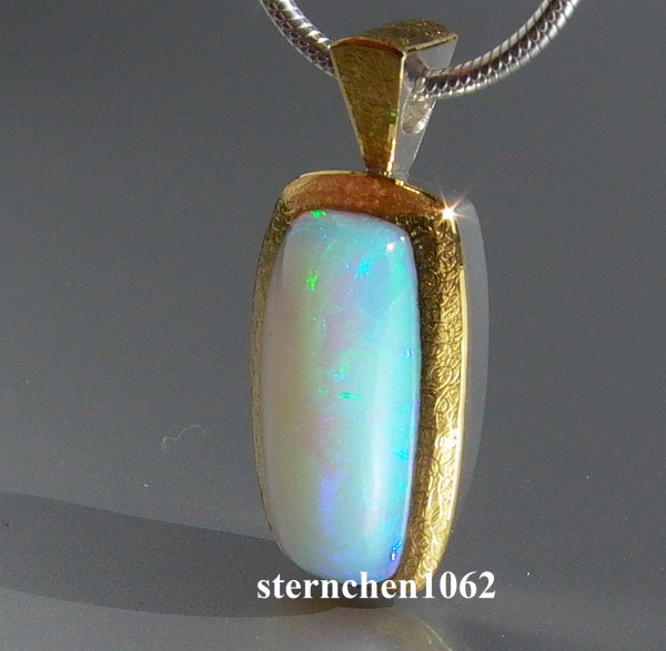 ct Halskette Silber 925 Gold * 24 - * * Einzelstück 1062 Opal-Anhänger Sternchen mit