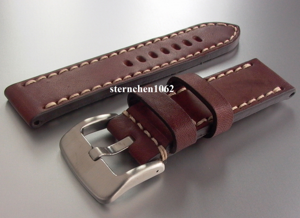 Barington * Leather watch strap * Aeronautica * dark brown * 24 mm