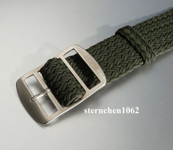 Eulit * Perlon * Durchzugsband Uhrenarmband * Atlantic * Army-grün * 20 mm