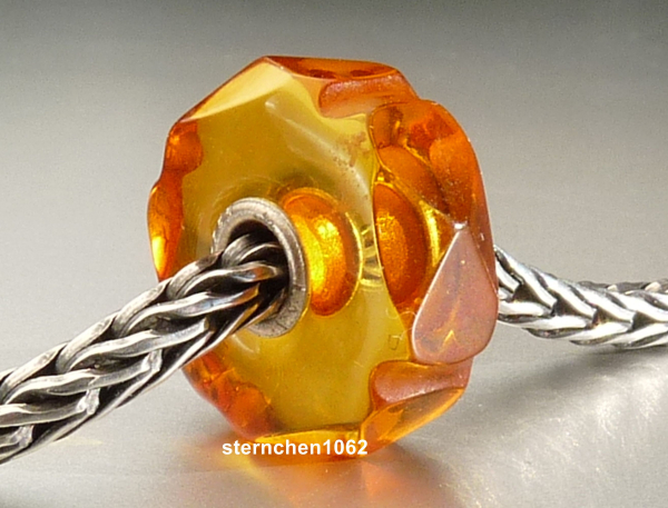 Original Trollbeads * Gravierter Bernstein / Amber * OOAK * XXL * 904