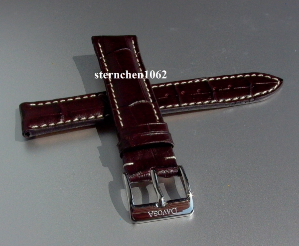 Davosa * watch strap * croco-print  optics * brown * 20 mm