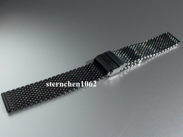 Eulit * Stainless Steel watch strap * Milanaise * black * 20 mm