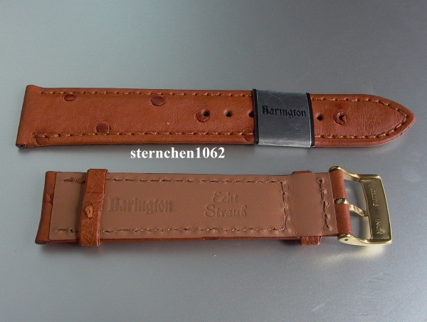 Barington * Leather watch strap * ostrich Leather * golden brown * 18 mm