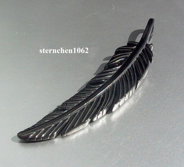 Dreamcatcher Pendant * Steel black ion plating * Feather * 5,5 cm