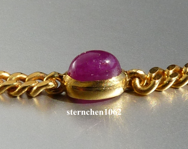Bracelet * 585 Gold * Ruby * Opal * 19 cm