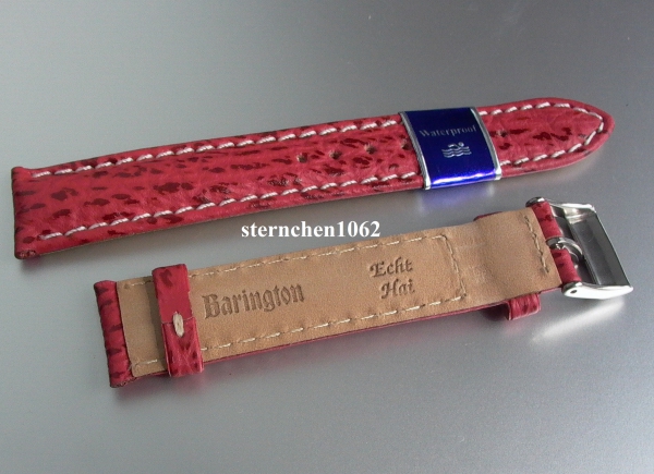 Barington * Lederband für Uhren * Uhrenarmband * Hai * rot * 22 mm