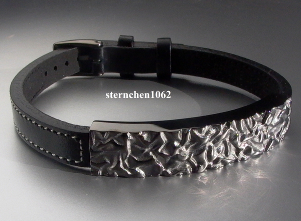 Herren Leder Armband mit Edelstahl