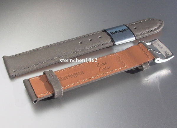 Barington * Lederband für Uhren * Uhrenarmband * Kalb Resisto * grau * 12 mm