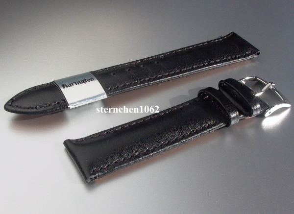 Barington * Lederband für Uhren * Uhrenarmband * Kalb Resisto * schwarz * 20 mm XL