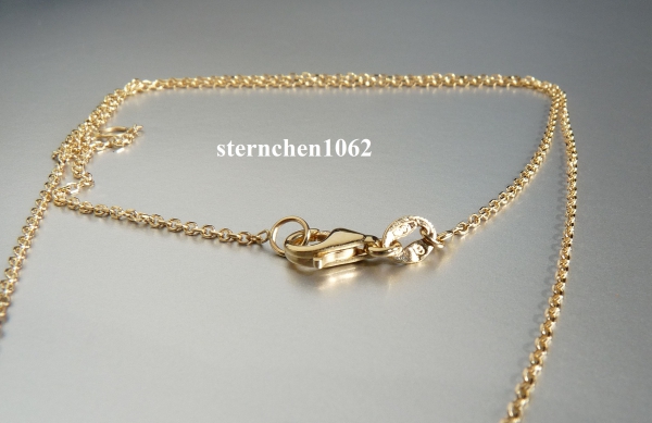 Ausgefallene Halskette * Kette mit Trilliant Anhänger * 585 Gold * 41 + 45 cm