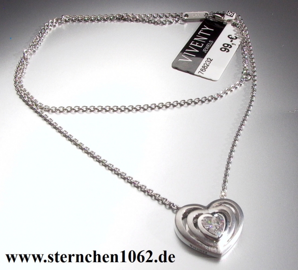 Viventy Halskette mit Anhänger * 925 Silber * Herz mit Zirkonia * 768232