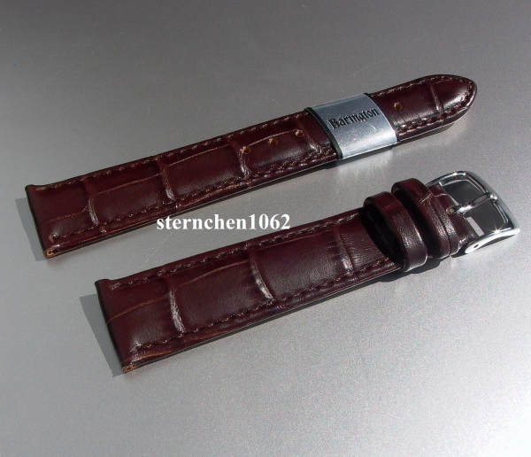 Barington * Lederband für Uhren * Uhrenarmband * Kroko - Print * dunkelbraun * 12 mm XL