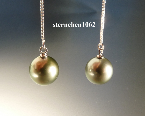 Earrings * 925 Silver * Tahiti - Pearl * 10 mm