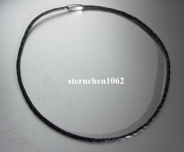 Necklace * Leather * Magnetic clasp oval * Steel * 42 cm