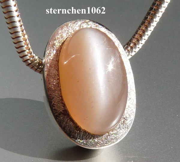 Necklace with pink moonstone * 925 Silver *