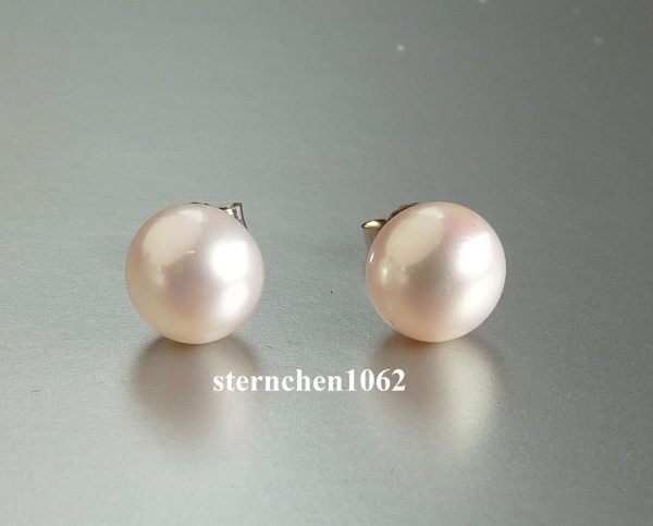 Ear studs * freshwater pearls 8-8.5 mm * 925 silver * platinum plated