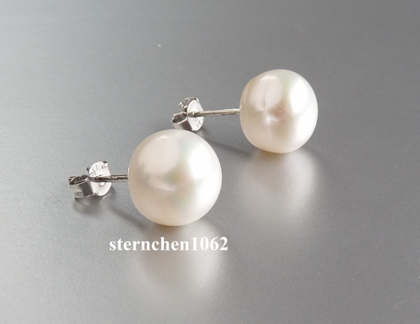 Ear studs * freshwater pearls 11-11.5 mm * 925 silver * rhodium plated