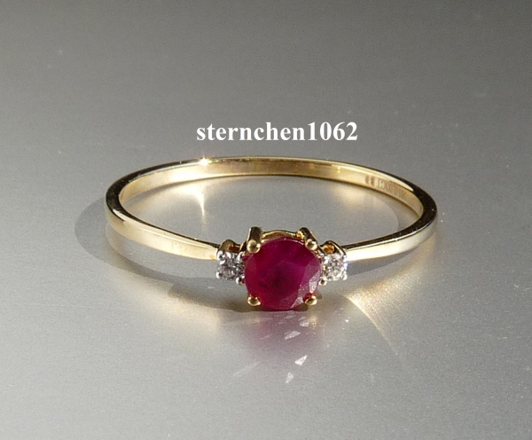 Ring * 585 Gold * Ruby * Brilliant
