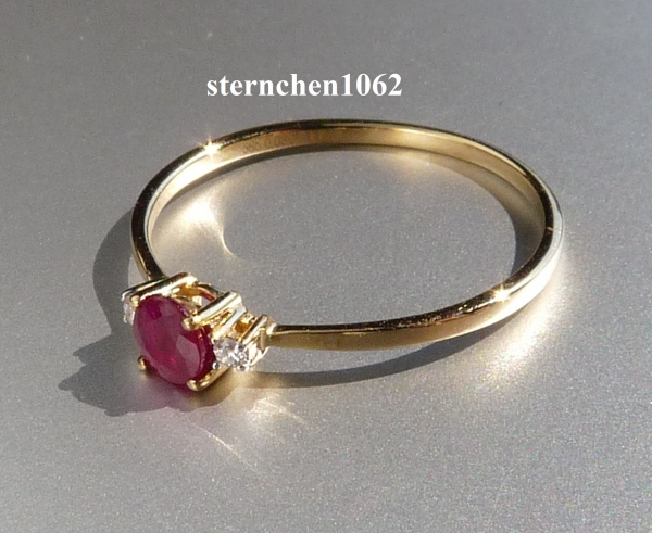 Ring * 585 Gold * Ruby * Brilliant