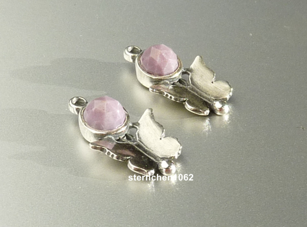 Trollbeads * Schmetterlingskuss Ohrhaken Einhänger mit Purple Jade *