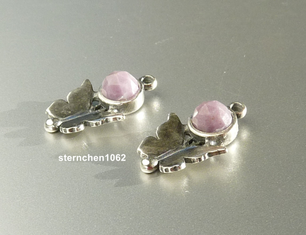 Trollbeads * Schmetterlingskuss Ohrhaken Einhänger mit Purple Jade *