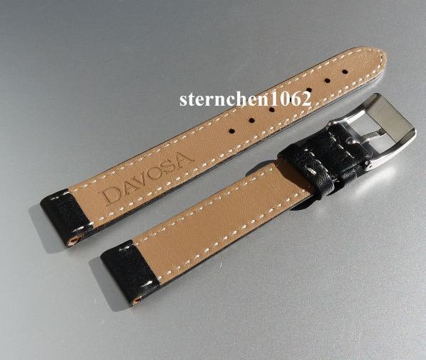 Davosa * watch strap *  leather * black * 16 mm