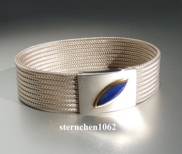 Unique * Bracelet * 925 Silver * 750 Gold * Lapis Lazuli