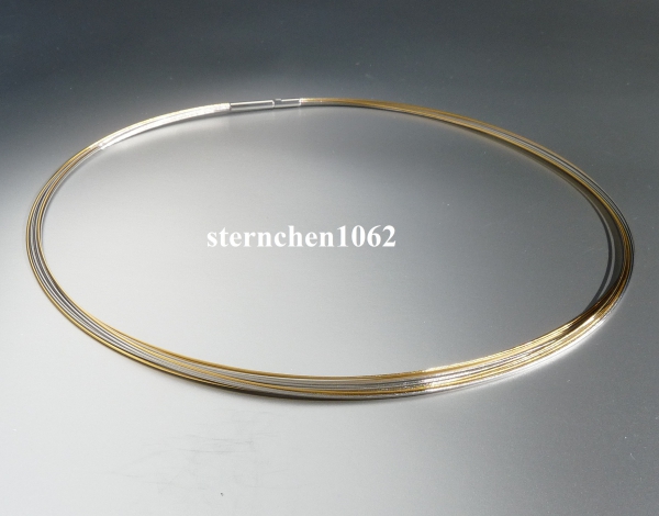 Choker * stainless steel * bicolor * 12 rows * 42 cm